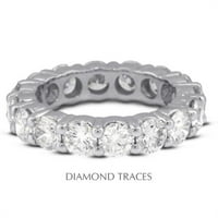 Dijamantni tragovi UD-EWB100- 18K bijelog zlata 4-prong postavke - 1. Carat Ukupni prirodni dijamanti - klasični vječni prsten