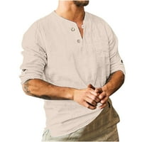 Posteljina za muškarce Prodaja čišćenja dugih rukava Henley majica casual labav fit modni pulover ljetna