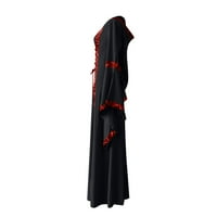 Brglopf Žene Elegantne renesansne srednjovjekovne haljine čipkaste vintage gotičke odjeće, haljina s dugim kapuljačom