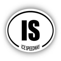 Ice Speedway je ovalni naljepnica odbojnika vinil naljepnica