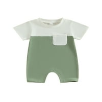 Treegren Newborn Baby Girl Boy Joper Ljeto Kratki rukav za patch Boja kratka kombinozemska odjeća