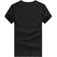 Ženski vrhovi ženske modne casual bluze Komforne kratke majice bez rukava, tiskane vrhove crne m