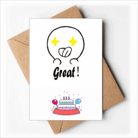 Sjajna zvijezda slatka chat lica crtani film sretan rođendan čestitke koverte prazne