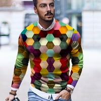 Njoeus kratki rukav za muškarce Muške polo majice Muška uniza dnevna majica 3D ispis gradijent boja