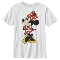 Dječakov Mickey & Friends nasmijani Minnie miš portret Grafički grafički tee bijeli mali