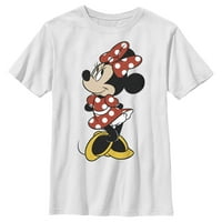 Dječakov Mickey & Friends nasmijani Minnie miš portret Grafički grafički tee bijeli mali
