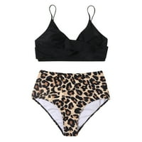 Kupaći kostimi Rovga za žene ženski leopard tiskani bikini set push up kupaći kupaći kostim visoki struk