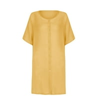 Puntoco ljetne haljine za žensku čišćenje, ženska majica kratka mini haljina kratka rukava patchwork majica