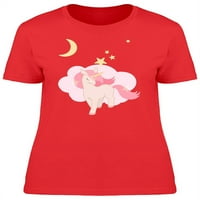 Slatka ružičasta uniglovna crtana majica za žene -Image by Shutterstock, ženska srednja sredstva