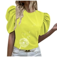 Prevelike majice za žensko dugme za kratki čahure za kratki rukav niz cvjetni vrhovi modni izlazak iz