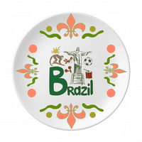 Brazil Nacionalni simbol Znamenitosti uzorak cvijeća keramika ploče posuđe za večeru