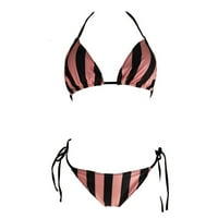 MLQIDK ženski seksi Halter Thong bikini kravata dve strane Dno trokut polka tat bikini kupaći komisione