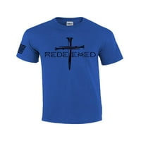 Otkupljeni križni nokti Muški kršćanski američki majica zastava Majica Grafički grafički grafički tee-heather