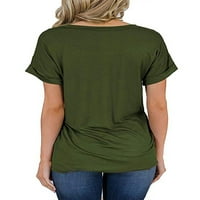 Colisha Women TEE V izrez majica kratki rukav na vrhu Ležerne prilike LeoungeWer Leopard Print bluza