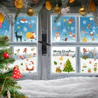 Božićna zidna naljepnica, božićna stabla zidna naljepnica Santa Claus Snowflake Festival Mural Art Home