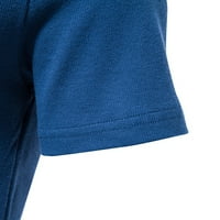 Odeerbi Muška ljetna casual majica modna čvrsta boja Slim Fit vrhovi poklopci kratkih rukava majica majica plava