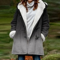 IOPQO zimski kaputi za žene Žene Ležerne prilike bez labave blještavice Plus Plus tipke jakne kaputi