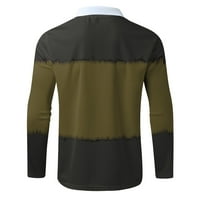 Entyinea Golf Polos za muškarce Ležerne prilike za dugi rukav Polo Daily Colrered majica Teniski majica XL Green