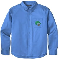 Muška irska miša patch dvostruko košulja sa džepom, srednje ultramarin plava