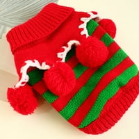 Park Dog Božićne turteneck pulover Dukseteri, Doggie Winter Topla pletena odjeća za ljubimce hladno