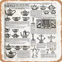 Metalni znak - Sears katalog reprodukcija stranice s čajnim skupovima PG. - Vintage Rusty izgled