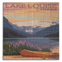 Lake Louise, Kanada, Victoria Glacier, Jezero Scena i kanu Birch Wood Zidni znak