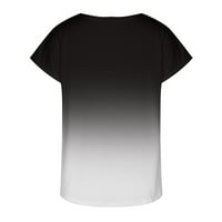 Odeerbi sa gornjih vrhova za rame za žene V izrez T-majice modna bluza s kratkim rukavima ljubičasta