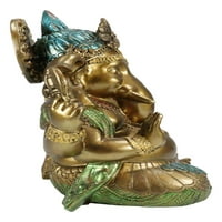 Seded Hindu Hindu God Ganesha Ganapati Holding Trided AX i Modaka posuda Figurica