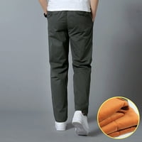 Mens modni casual labav pamuk plus veličine džep čipka namješteno zadržati tople hlače ukupne muške