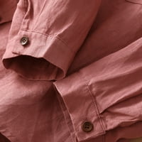 Fjofpr Žene pada odjeću ženske košulje s dugim rukavima Ležerne prilike, pune boje lapela bluza labavi