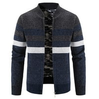FESFESFES Fleece kaput za muške modne pad i zimska pletena runa pletena pletena džemper džemperski jakna