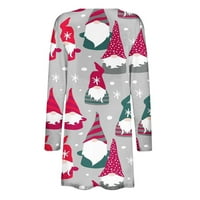 yievt kardigan za žene s dugim rukavima otvorena prednja lagana ležerna bluza vrhova božićna odjeća
