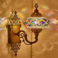 Boje - turska marokanska mozaična zidna žarulja - tvrdoglavi ili utikač sa kablom i utikačem