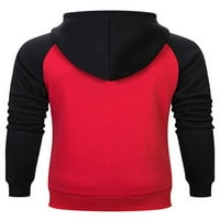 Voguele muške dukseve Boja blok dukseva dugih rukava dukserica Sport pulover casual duksev vrhovi crveni