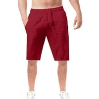Wendunide kratke hlače za muškarce Ljeto Ležerne i moderne solidne pamučne patve i posteljine hlače