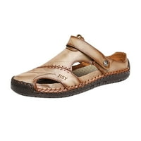 Puntoco muške sandale zazor, ljetne muške sandale kožne cipele za plažu šivaće cipele kaki