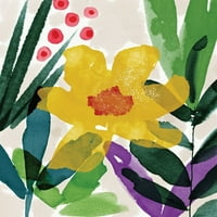 Žuti cvjetni poster Ispis Linda Woods