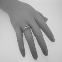 Britanci napravio je 18k bijeli zlatni prirodni akvamarin i kultivirani prsten za angažman ženske žene