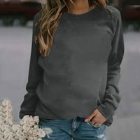 Košulje s dugim rukavima za žene Ped Ležerne prilike, pulover pulover duksere moda udobna vanjska lagana lagana vrećica bluza tamno siva xxl
