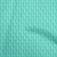 Onuone pamučna kambrska aqua plava tkanina azijski blok prekrivajući zalihe ispisa šivaće tkanine sa