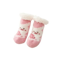 Nokiwiqis Beby Ne-klizačke čarape, zimske tople fleke obložene lakim čarapama s hvataljkama za 0- godine