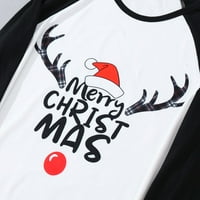 Haxmnou Christmas PJS jelen Ispis majica s dugim rukavima TOP i hlače Xmas Sleep Ležište Porodica Podudaranje