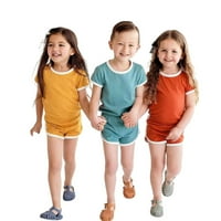 Dječja dječja dječja dječja dječaka kratki ljetni pajamas odijelo za kratke rukave + kratke hlače veličine