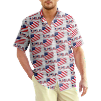 4. jula muška havajska majica USA Nacionalna majica zastava Grafički majica COLLAR CLUB KLIJENA KUPAČA