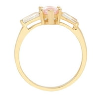 2.0ct Marquise rez ružičasti simulirani dijamant 18k žuti zlatni godišnjički angažman kamena prstena