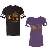 Divlja kralja kraljevska kralja Unise par koji odgovara pamučnom dresu Stil majica kontrastne pruge