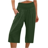 Žene Capris Clearence široke hlače za noge opuštene labave hlače sa visokim strukom COVERALL CROSPED