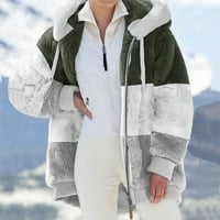 Royallove ženski modni plišani patentni zatvarač dugih rukava šivanje tople džemper vrhove kaput zime