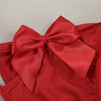 Cuoff odjeća dvodijelna bowknot prapp šupljiva ženska erotska donje rublje crvene s