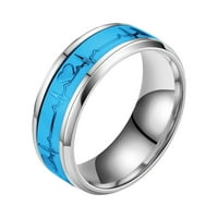 Cleance Elektrokardiogram od nehrđajućeg čelika Sjajna prstena Creative Love Par prsten zvona